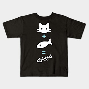 Cat eat fish Kids T-Shirt